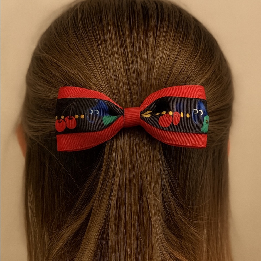 NEW Handmade hair clip bow Pac-Man gamer hairbow 1